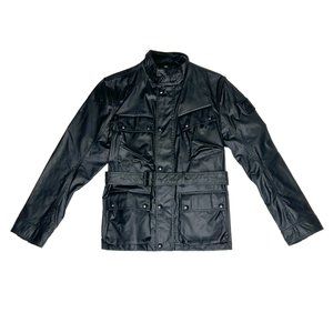 BELSTAFF TRIALMASTER Black on Black Motorcycle Jacket - Size: L